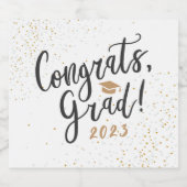 おめでとう卒業ワイきらめくンラベルGif スパークリングワインラベル (シングルラベル)