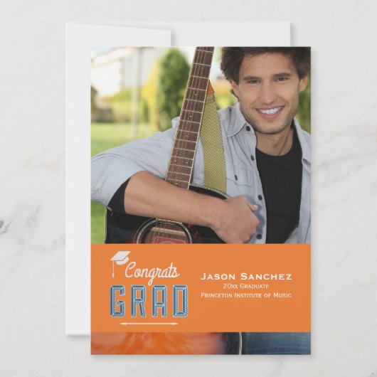 おめでとう卒業写真の卒業発表 案内状 (正面)