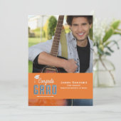 おめでとう卒業写真の卒業発表 案内状 (スタンド正面)