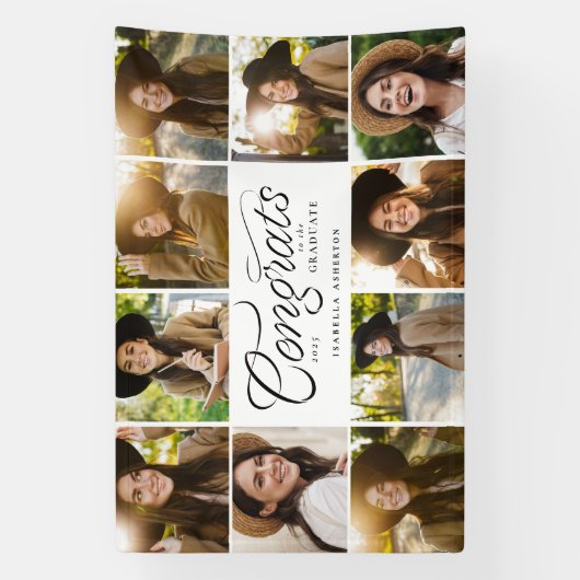 おめでとう卒業写真トレンディー卒業会 横断幕 (縦)