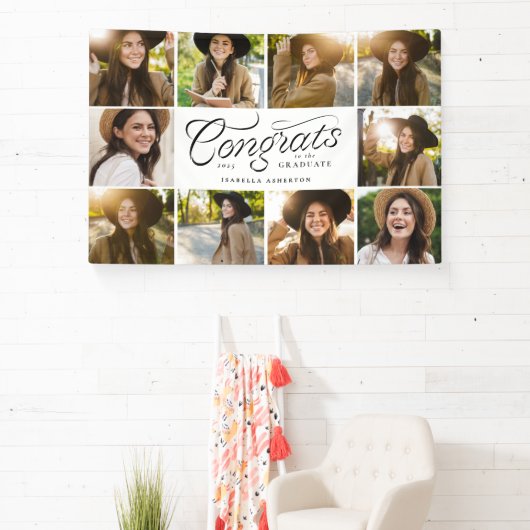 おめでとう卒業写真トレンディー卒業会 横断幕 (インサイチュ)