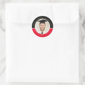 おめでとう卒業写真年黒赤卒業 ラウンドシール (バッグ)