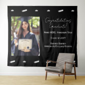 おめでとう卒業写真背景バナー タペストリー (インサイチュ(横))