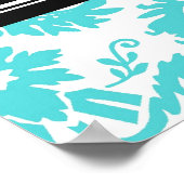 おめでとう卒業名前をカスタムするバナーアクア ポスター (角)