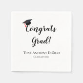 おめでとう卒業式パーソナライズされたナプキンス スタンダードカクテルナプキン (正面)