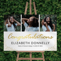 おめでとう卒業式3フォトホワイト金ゴールド