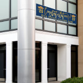 おめでとう卒業生カスタム学校卒業 横断幕 (ビルの外側)