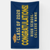 おめでとう卒業生カスタム学校卒業 横断幕 (縦)