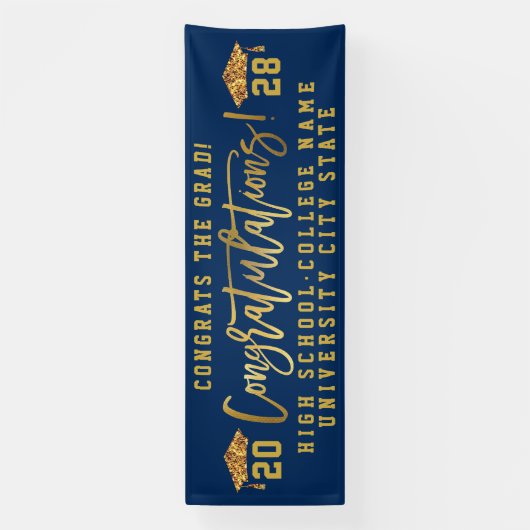 おめでとう卒業生カスタム学校卒業 横断幕 (縦)