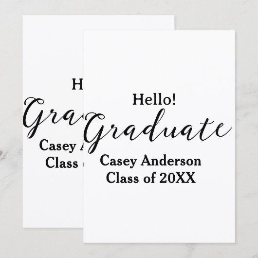 おめでとう卒業生クラス20XX名おしゃれな 案内状 (正面/裏面)