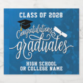 おめでとう卒業生学校卒業会 スパークリングワインラベル (シングルラベル)