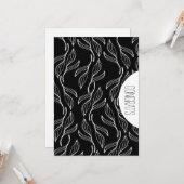 おめでとう卒業生抽象モノクロの葉 カード (正面/裏面インサイチュ)