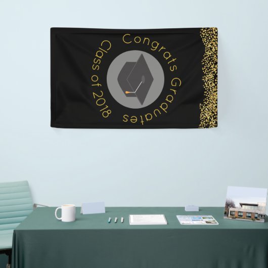 おめでとう卒業生20xxクラスフェイク紙吹雪 横断幕 (トレードショー)