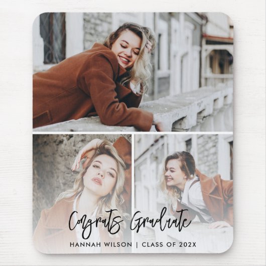 おめでとう卒業生3写真カスタム卒業生2025 マウスパッド (正面)