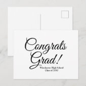 おめでとう卒業生 カスタム 白 黒 学校 クラス 年度 ポストカード (正面/裏面)