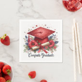 おめでとう卒業生、卒業上限、卒業証書 スタンダードカクテルナプキン (インサイチュ)