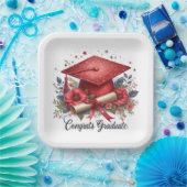 おめでとう卒業生、卒業上限、卒業証書 ペーパープレート (パーティー)