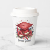 おめでとう卒業生、卒業上限、卒業証書 紙コップ (正面)