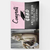 おめでとう卒業生 黒板 フォト 卒業パーティー 横断幕 (縦)