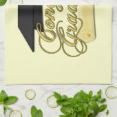 おめでとう卒業証書と卒業証書 キッチンタオル (折り畳み)