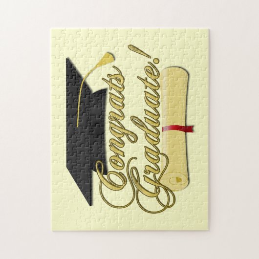 おめでとう卒業証書と卒業証書 ジグソーパズル (縦)