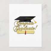 おめでとう卒業証書と卒業証書 ポストカード (正面)