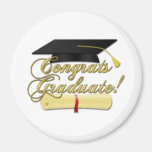 おめでとう卒業証書と卒業証書 マグネット (正面)