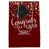 おめでとう卒業2020年ワイン ミディアムペーパーバッグ (裏面)