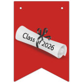 おめでとう卒業2025白の卒業証書 バンティングフラッグ (第2の旗)