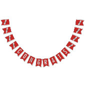 おめでとう卒業2025白の卒業証書 バンティングフラッグ (全)