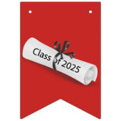 おめでとう卒業2025白の卒業証書 バンティングフラッグ (第3の旗)