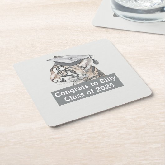 おめでとう卒業 スクエアペーパーコースター (アングル)