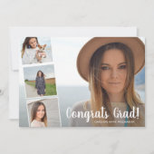おめでとう卒業、フォトコラージュ、おもしろい卒業パーティー 案内状 (正面)