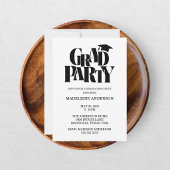 おめでとう卒業！レトロクラスの黒 招待状