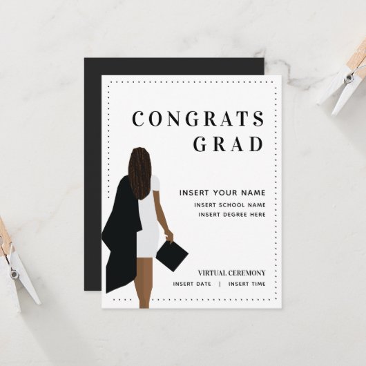 おめでとう卒業♥卒業発表 カード (正面/裏面インサイチュ)