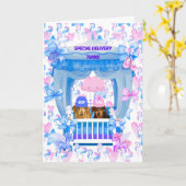 おめでとう双子あいさつカード カード (黄色い花)