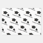 おめでとう名前をカスタムする卒業お祝い ラッピングペーパーシート (正面3)