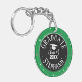 おめでとう名前をカスタムする卒業紙吹雪キーチェーン キーホルダー (正面左)