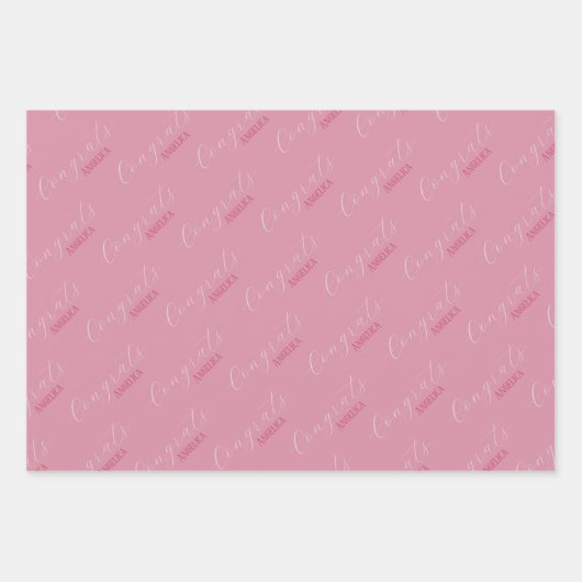 おめでとう名前をカスタムする ラッピングペーパーシート (正面2)