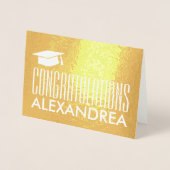 おめでとう名卒業モダン金ゴールド実在 箔カード (正面)