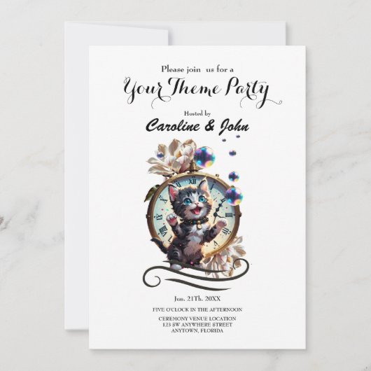 おめでとう君が可愛い子猫を望む。 招待状 (正面)