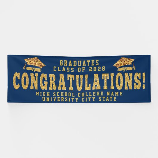 おめでとう大カスタム学の卒業式 横断幕 (横)
