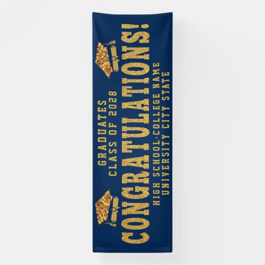 おめでとう大カスタム学の卒業式 横断幕 (縦)