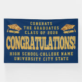 おめでとう大カスタム学の卒業式 横断幕 (横)