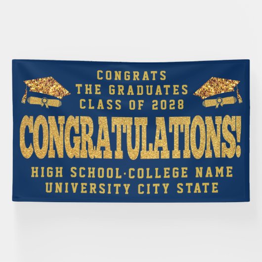 おめでとう大カスタム学の卒業式 横断幕 (横)