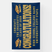 おめでとう大カスタム学の卒業式 横断幕 (縦)