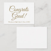 おめでとう大カスタム学金ゴールド学年シンプル年 エンクロージャーカード (正面/裏面)