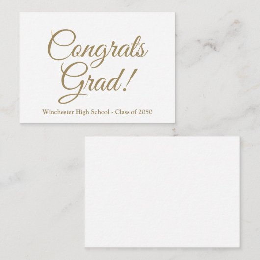 おめでとう大カスタム学金ゴールド学年シンプル年 エンクロージャーカード (正面/裏面)
