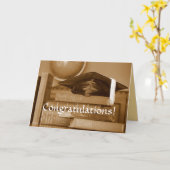 おめでとう大学院のクラシック帳 カード (黄色い花)