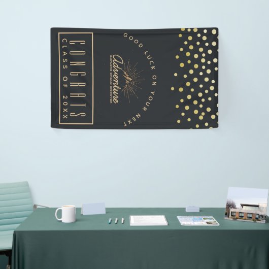 おめでとう大学院アドベンチャーマウンテン、サンレイズ 横断幕 (トレードショー)